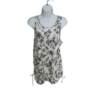 ACX Workout/Activewear  RacerBack Top Diamond/Foliage Design, Black/White S